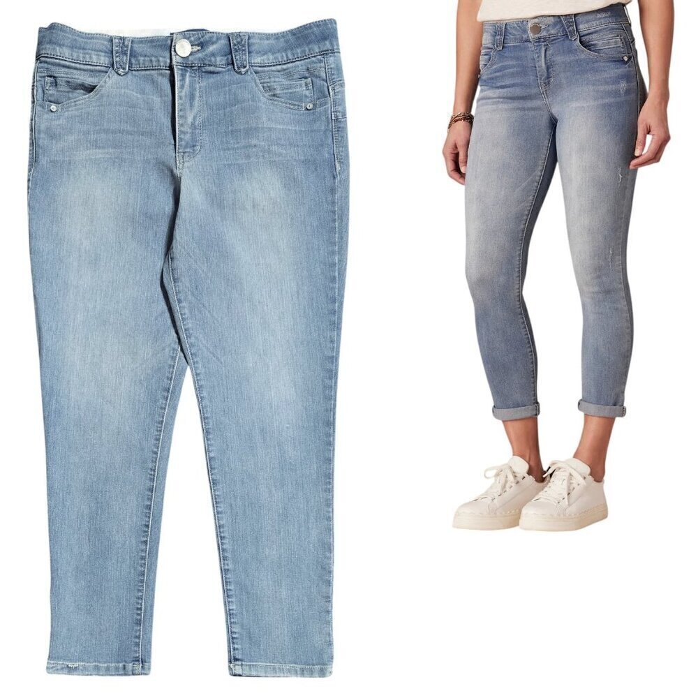 Democracy Absolution Light Blue Ankle Skimmer Mid Rise Jeans Tummy Control